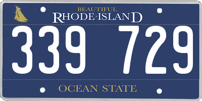 RI license plate 339729
