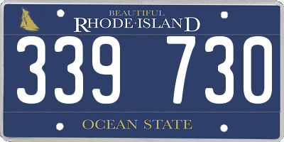 RI license plate 339730