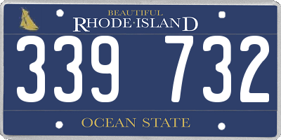 RI license plate 339732