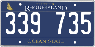 RI license plate 339735
