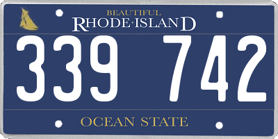 RI license plate 339742