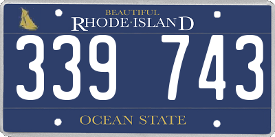RI license plate 339743