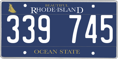 RI license plate 339745
