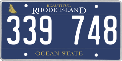 RI license plate 339748