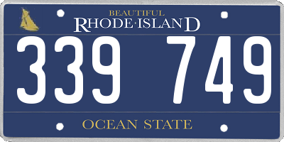 RI license plate 339749