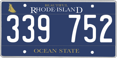 RI license plate 339752