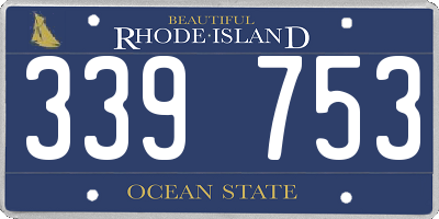 RI license plate 339753