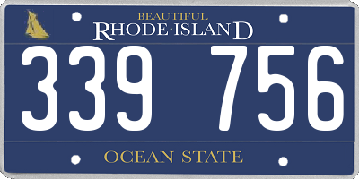 RI license plate 339756