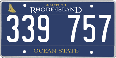 RI license plate 339757