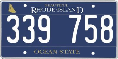 RI license plate 339758