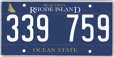 RI license plate 339759
