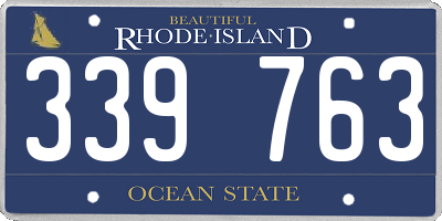 RI license plate 339763