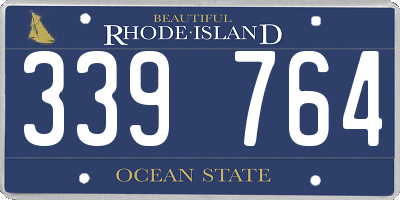 RI license plate 339764
