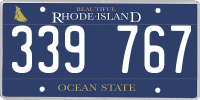 RI license plate 339767