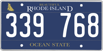 RI license plate 339768