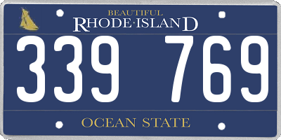 RI license plate 339769