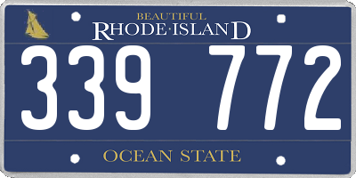 RI license plate 339772