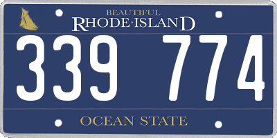 RI license plate 339774