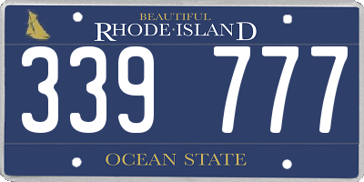 RI license plate 339777