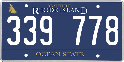 RI license plate 339778