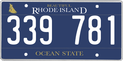 RI license plate 339781
