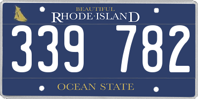 RI license plate 339782