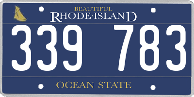 RI license plate 339783