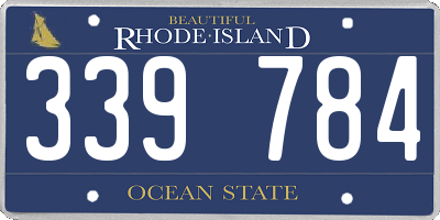 RI license plate 339784