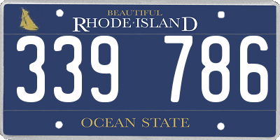 RI license plate 339786