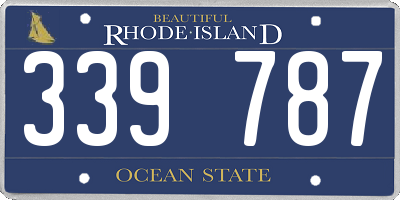 RI license plate 339787