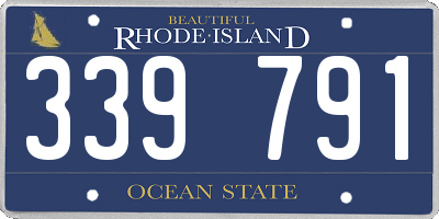 RI license plate 339791