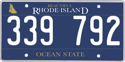 RI license plate 339792