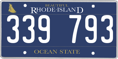 RI license plate 339793