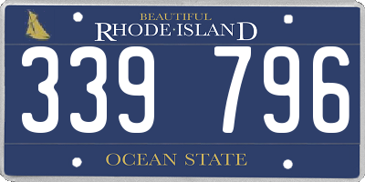 RI license plate 339796