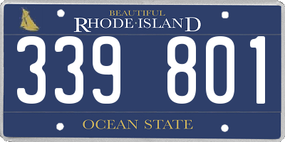 RI license plate 339801
