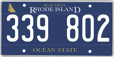 RI license plate 339802