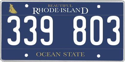 RI license plate 339803