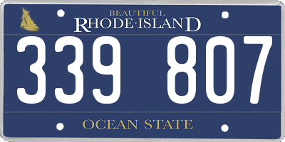 RI license plate 339807