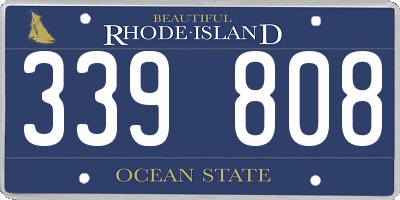 RI license plate 339808