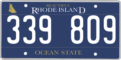 RI license plate 339809