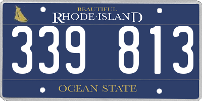 RI license plate 339813