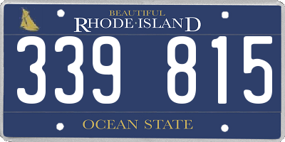 RI license plate 339815
