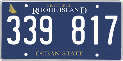 RI license plate 339817