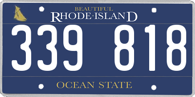 RI license plate 339818
