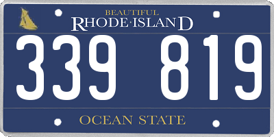 RI license plate 339819