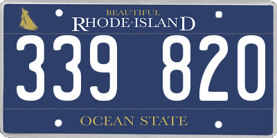 RI license plate 339820
