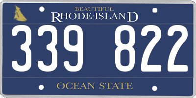 RI license plate 339822