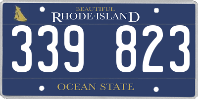RI license plate 339823