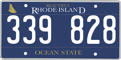 RI license plate 339828