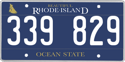 RI license plate 339829